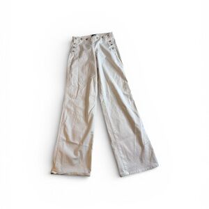 Express Women’s Avant Garde High Waisted Wide Leg Pants S 8L Gold Button Accent